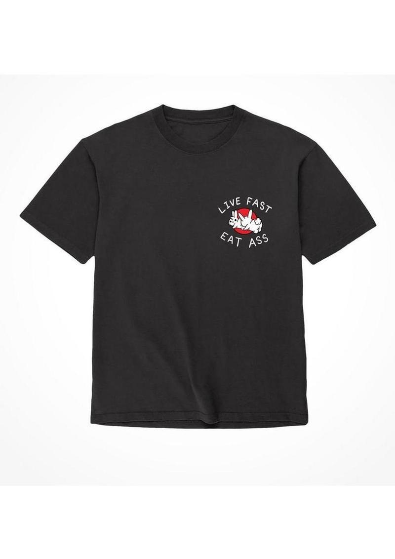 Assholes Live Forever Live Fast Eat Ass T-Shirt - Black - XXLarge