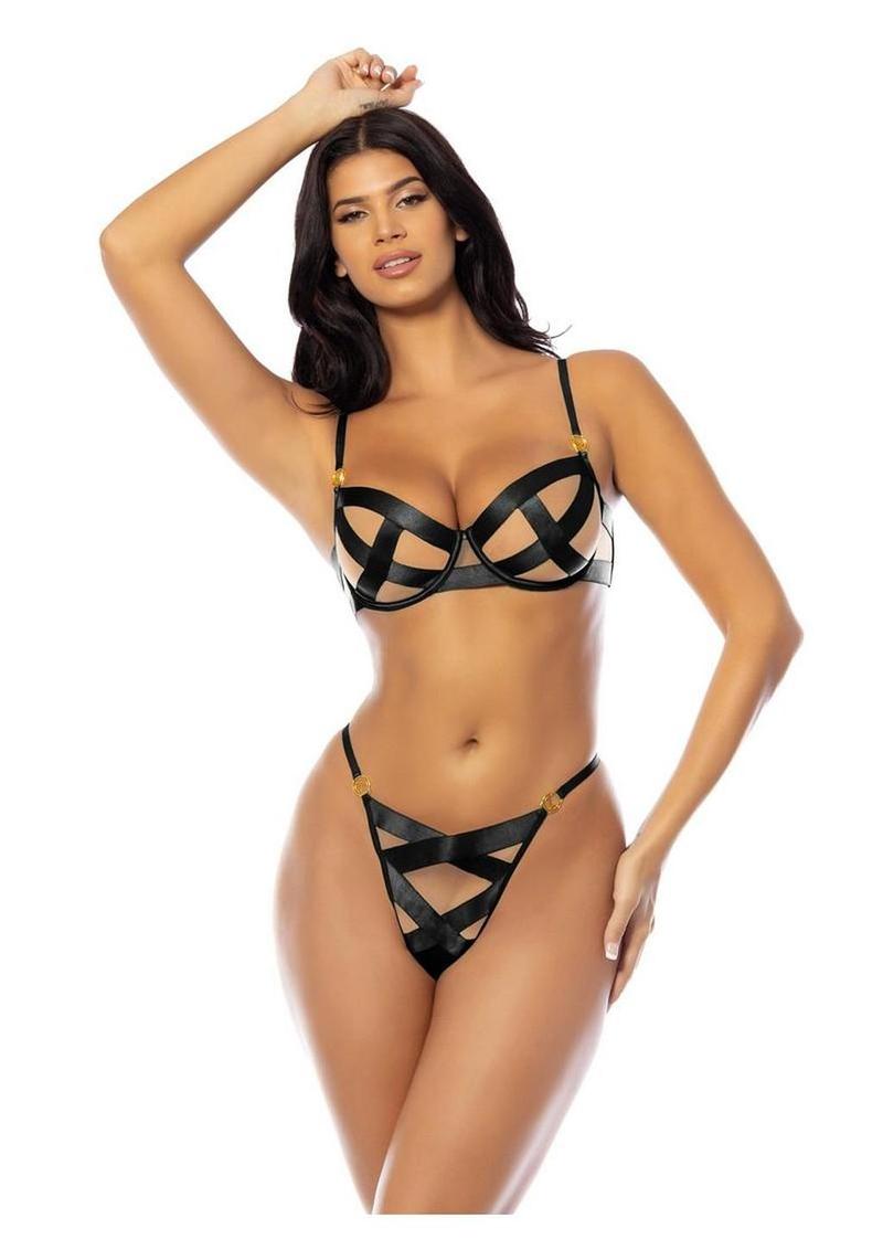 Oh LA LA Cheri Raelynn Bra - Black - XLarge - 2 Piece/Set