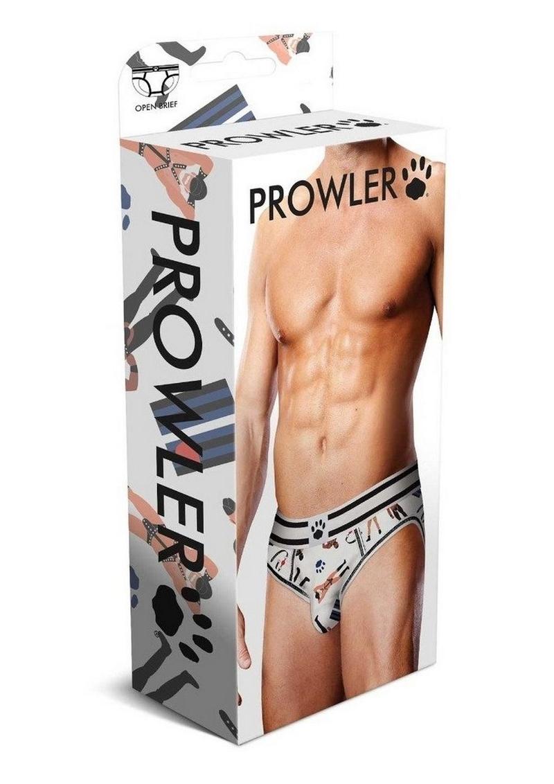 Prowler Leather Pride Open Brief - Black/White - Large